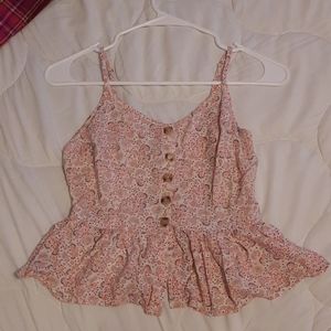 Floral pink crop top